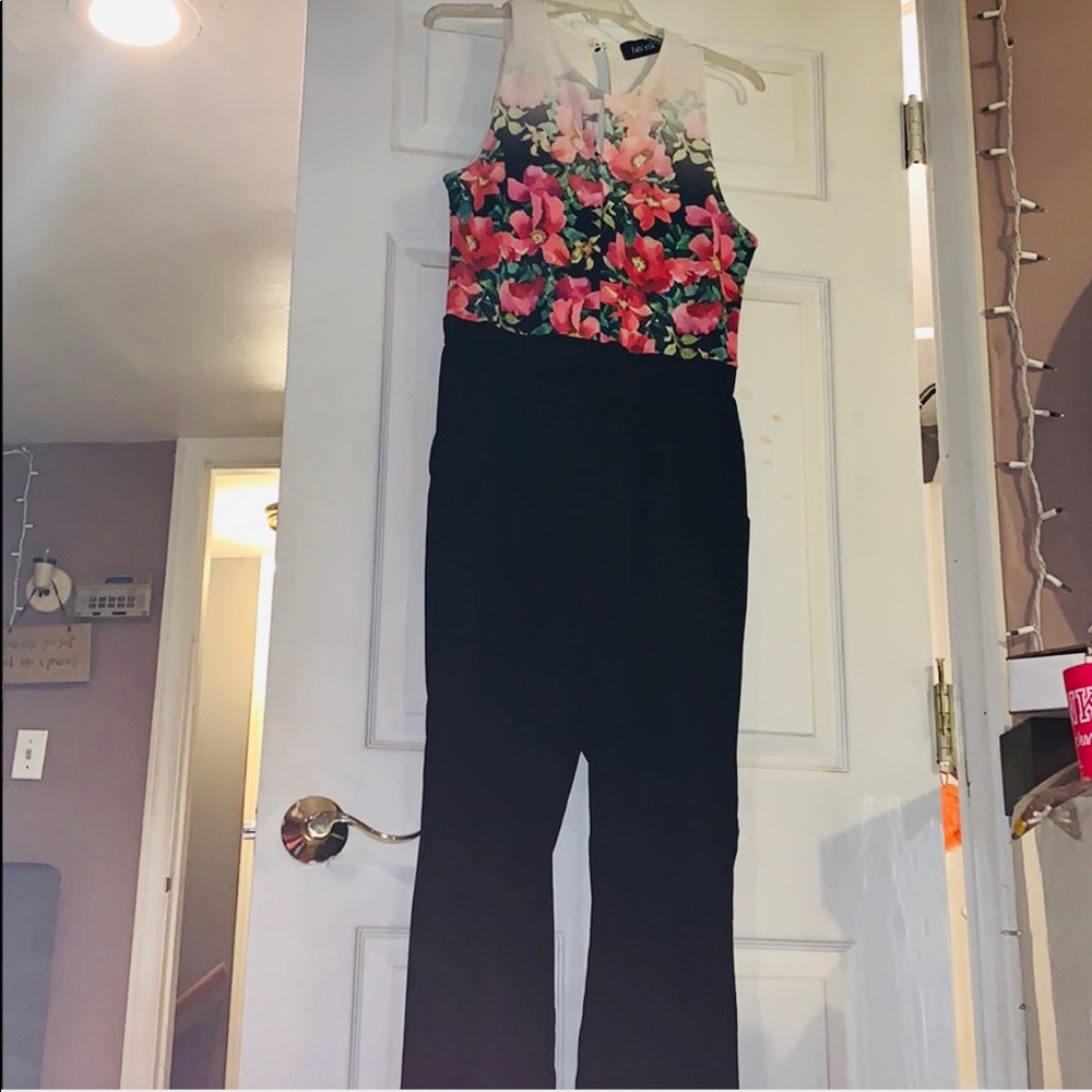 Floral/black jumpsuit